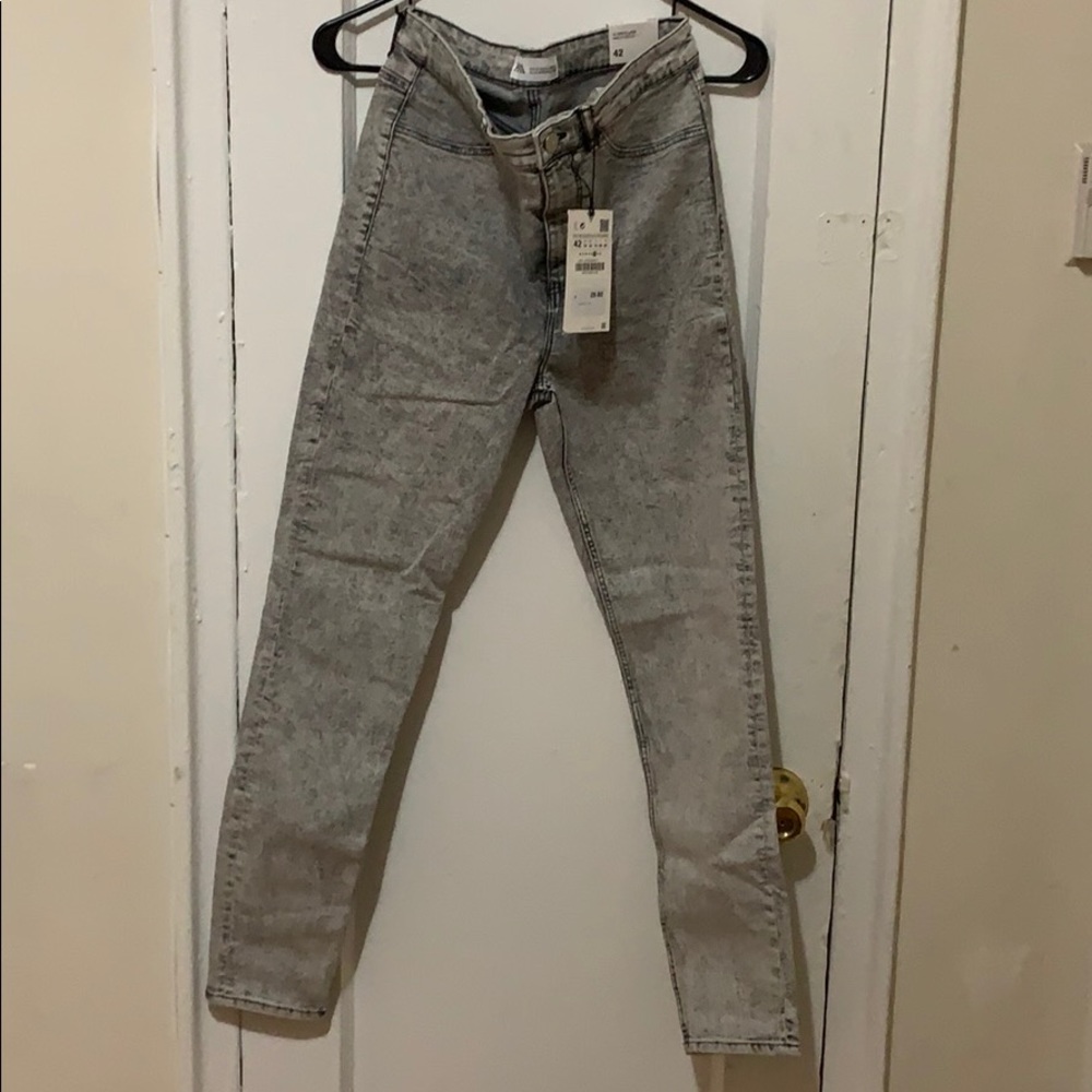ZARA Acid wash hi rise jeans